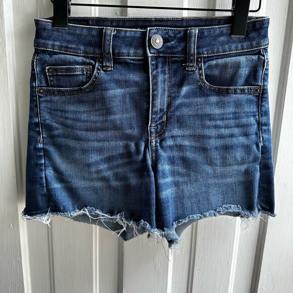 American Eagle Hi-Rise Shortie Cut-Off Jean Shorts - Picture 2 of 11
